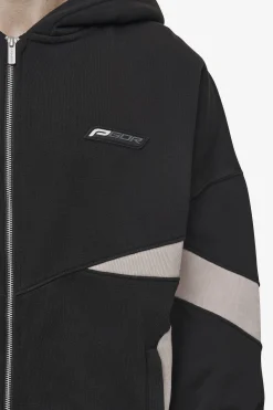 Pegador Aderno Boxy Sweat Jacket Washed Black Light Beige