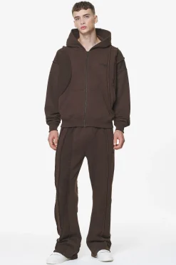 Pegador Ancy Inside Out Terry Boxy Sweat Jacket Washed Oak Brown