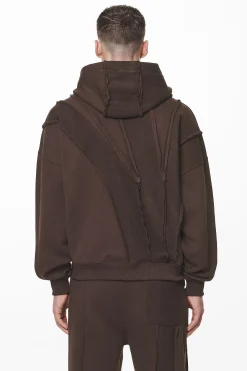 Pegador Ancy Inside Out Terry Boxy Sweat Jacket Washed Oak Brown