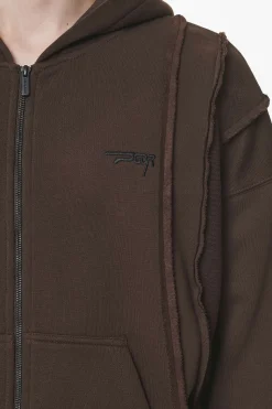 Pegador Ancy Inside Out Terry Boxy Sweat Jacket Washed Oak Brown