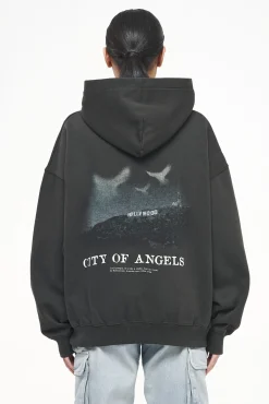 Pegador Angel Oversized Hoodie Vintage Washed Iron Grey