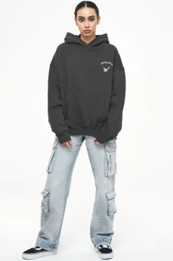 Pegador Angel Oversized Hoodie Vintage Washed Iron Grey