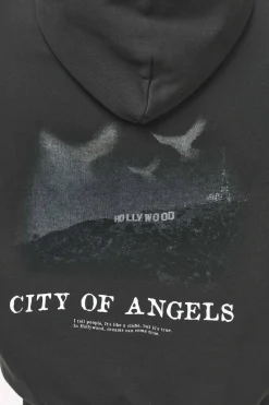 Pegador Angel Oversized Hoodie Vintage Washed Iron Grey