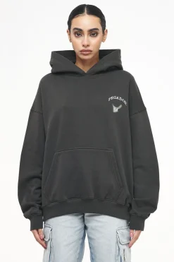 Pegador Angel Oversized Hoodie Vintage Washed Iron Grey