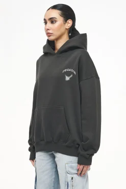 Pegador Angel Oversized Hoodie Vintage Washed Iron Grey