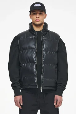 Pegador Arid Faux Leather Vest Black Ink