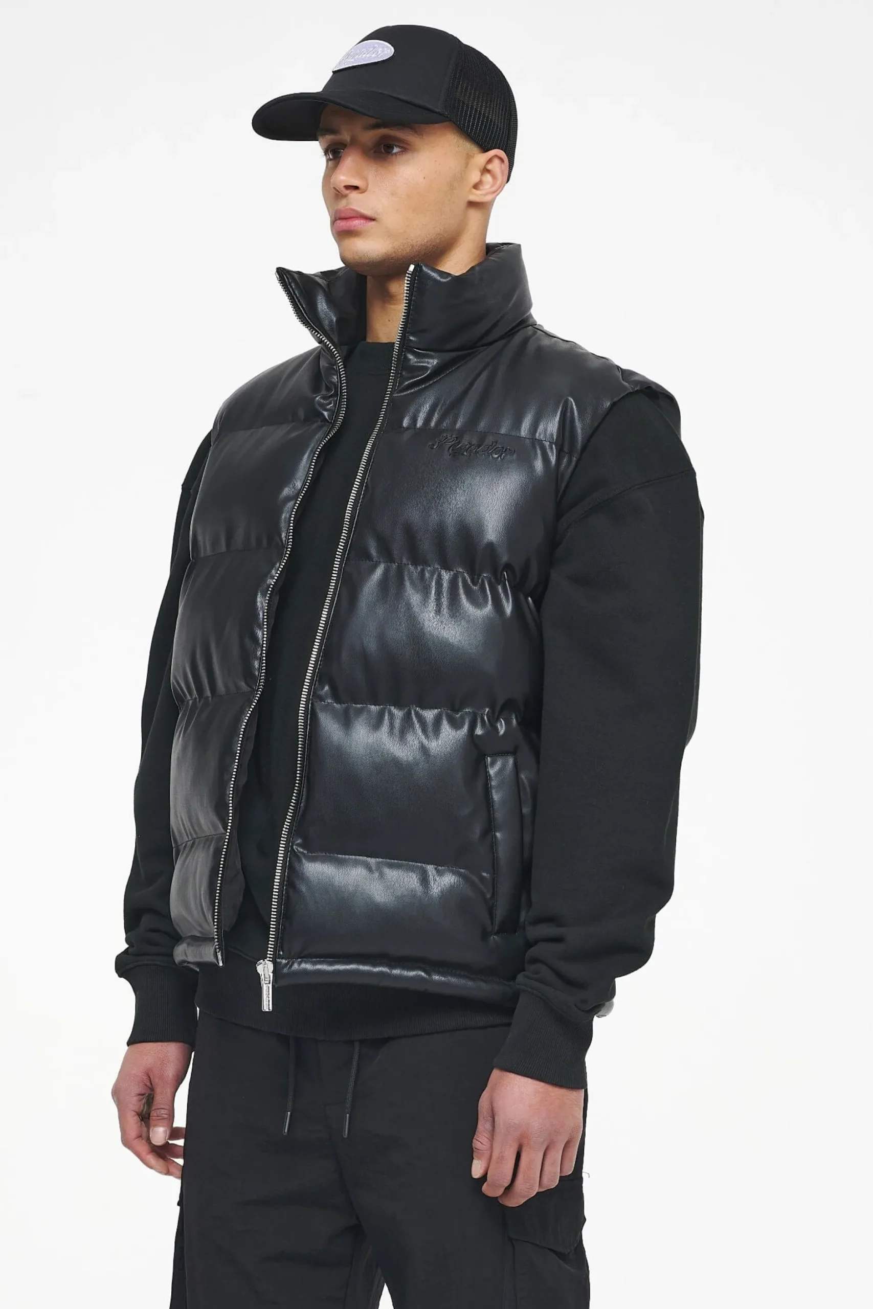 Pegador Arid Faux Leather Vest Black Ink