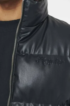 Pegador Arid Faux Leather Vest Black Ink