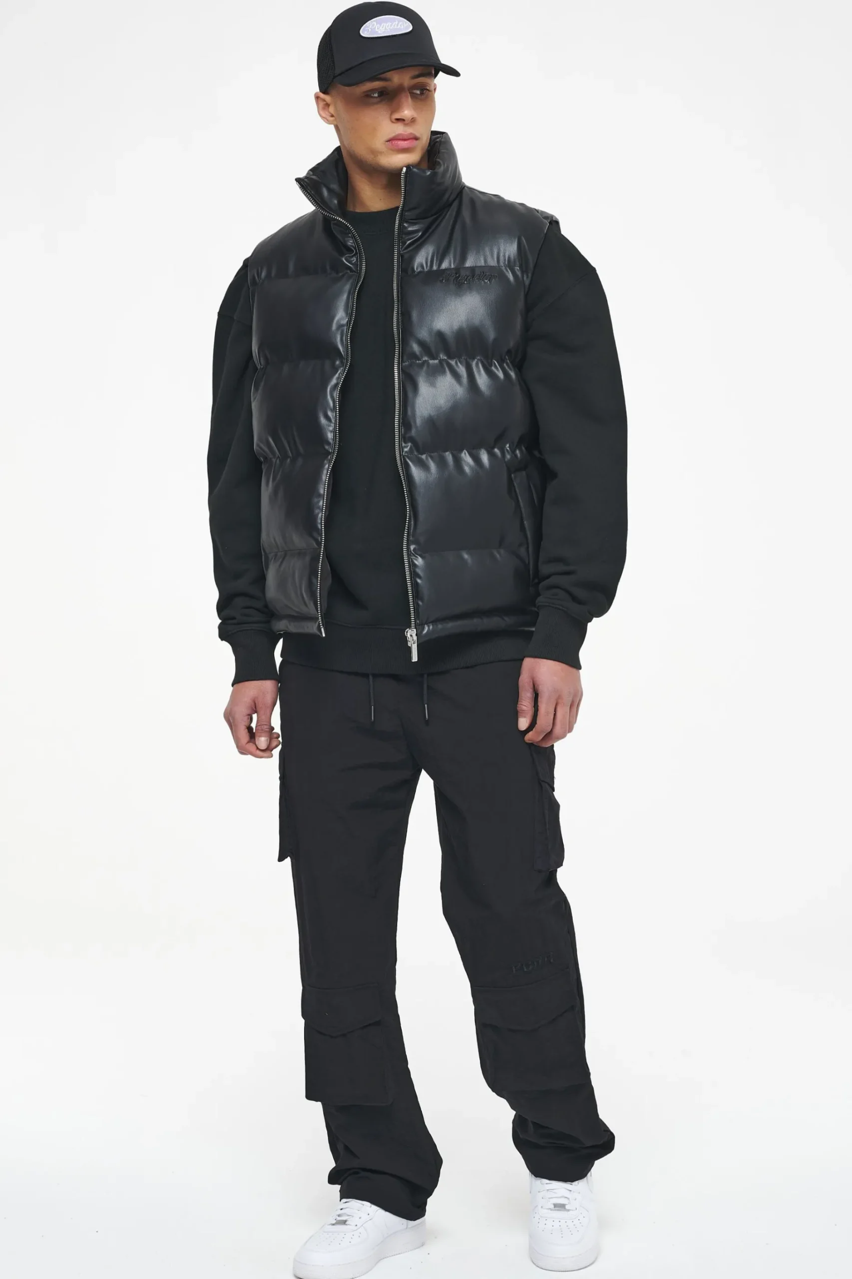Pegador Arid Faux Leather Vest Black Ink