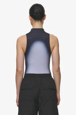 Pegador Ashira Sprayed Zip Bodysuit Black White