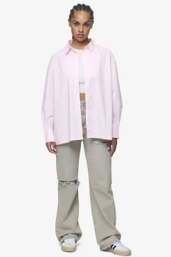 Pegador Avenida Striped Oversized Overshirt Bubblegum White