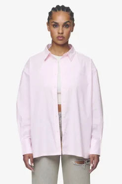 Pegador Avenida Striped Oversized Overshirt Bubblegum White