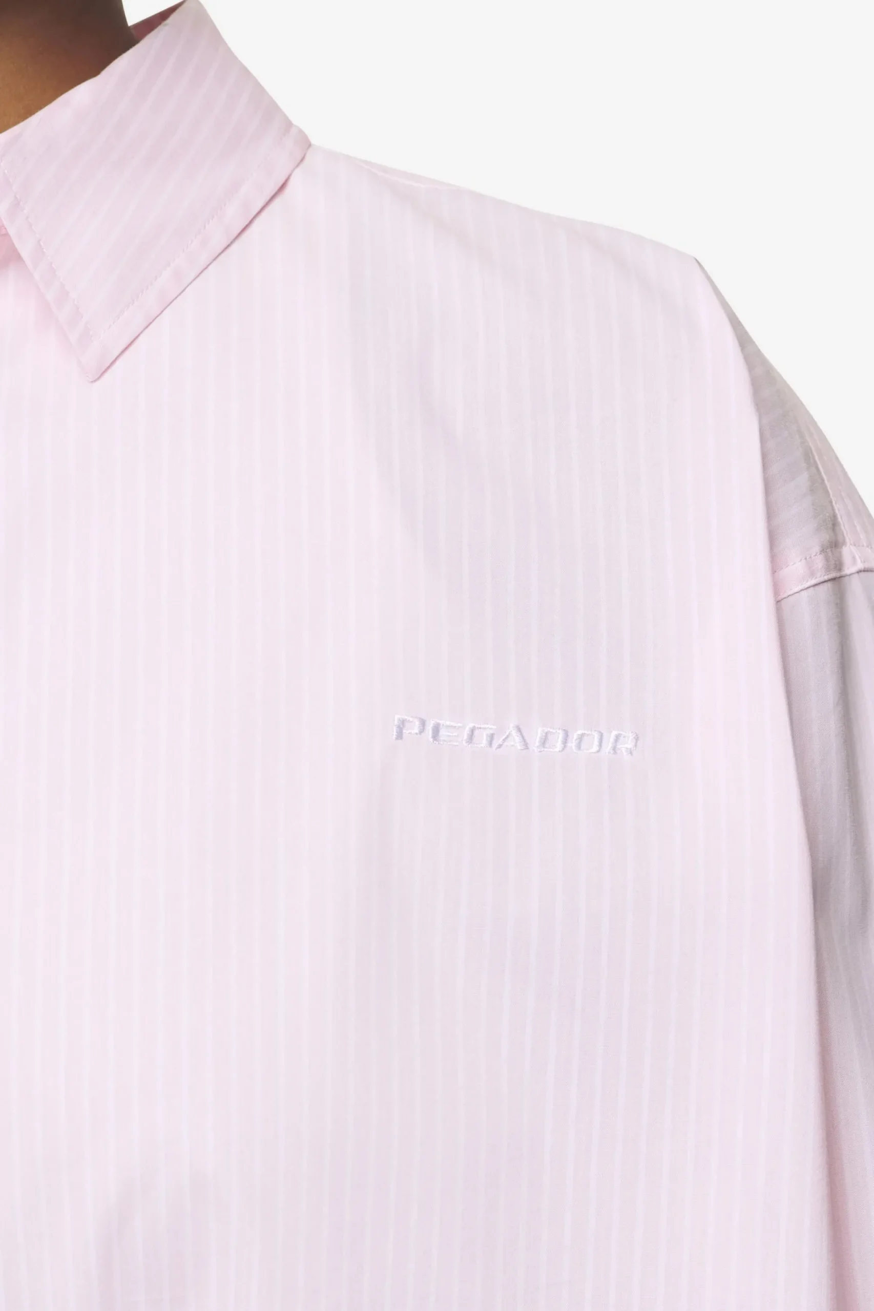 Pegador Avenida Striped Oversized Overshirt Bubblegum White