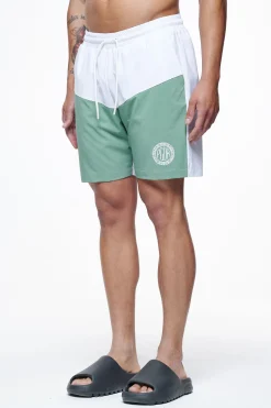 Pegador Baker Swim Shorts White Cypress Green