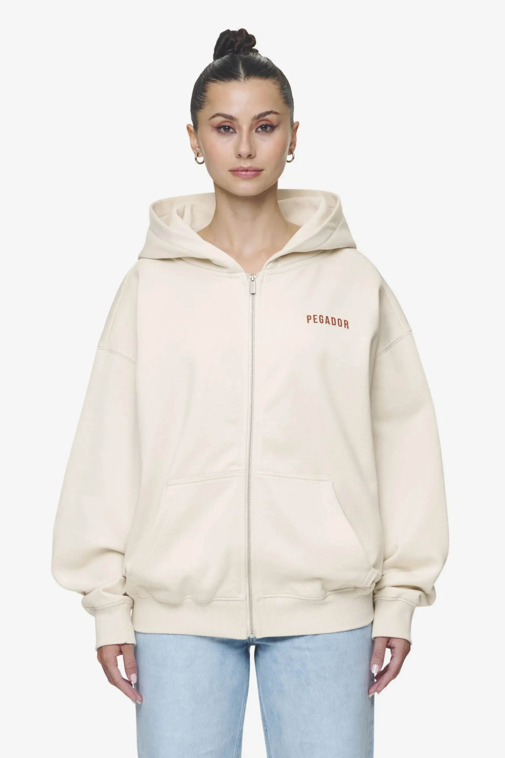 Pegador Balari Oversized Sweat Jacket Washed Coast Sand