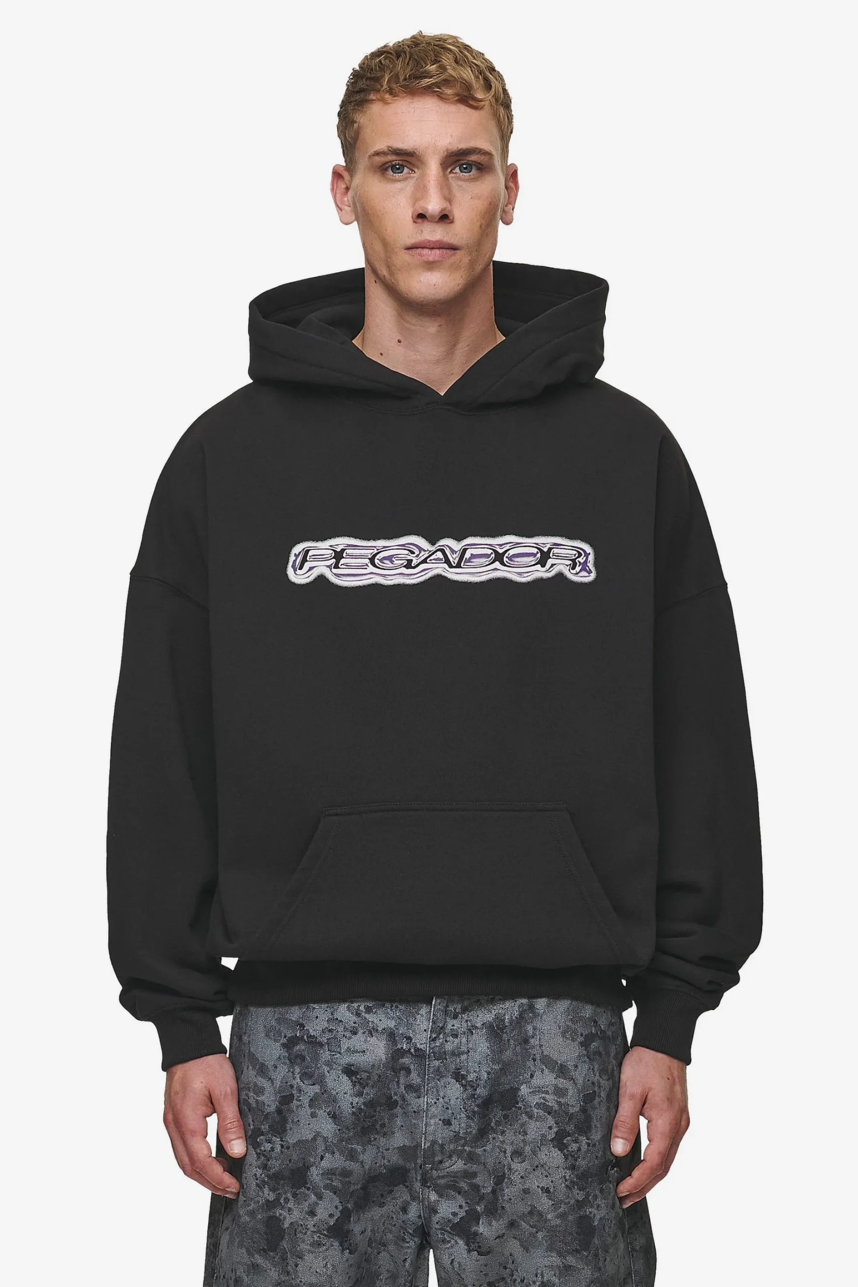 Pegador Baxter Boxy Hoodie Washed Black