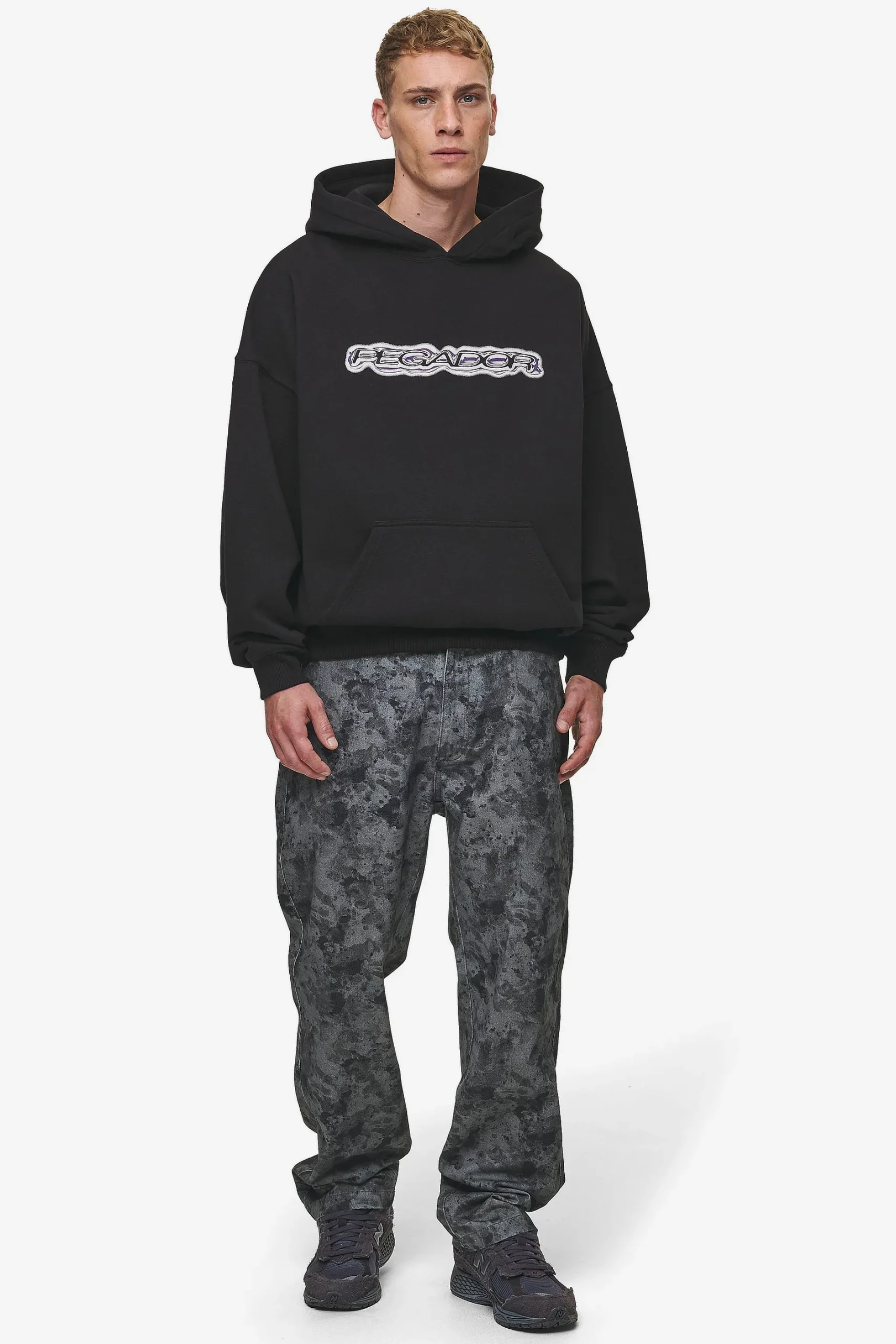 Pegador Baxter Boxy Hoodie Washed Black