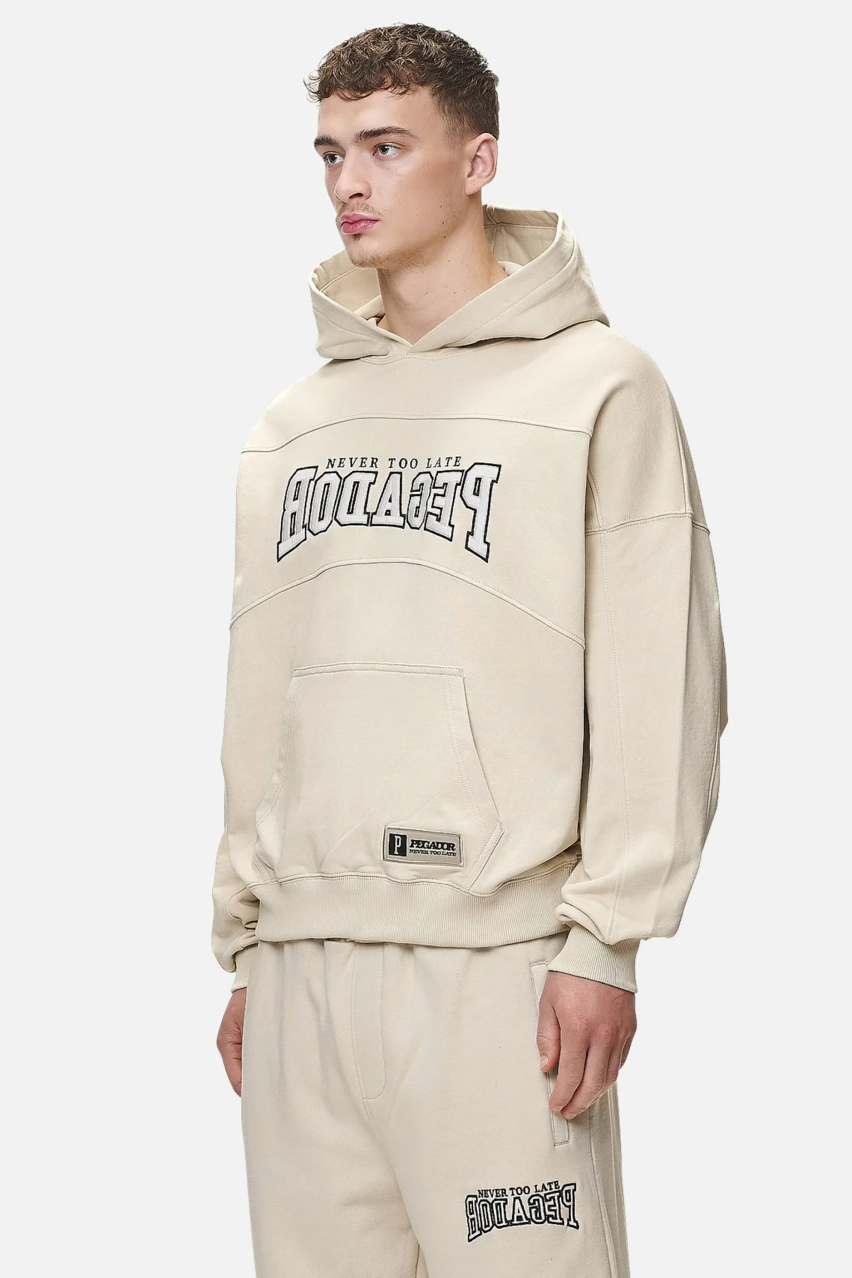 Pegador Beech Terry Boxy Hoodie Washed Desert Sand