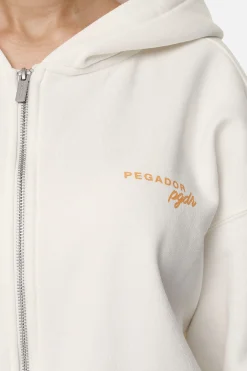 Pegador Berri Oversized Zip Hoodie Washed Coconut Milk