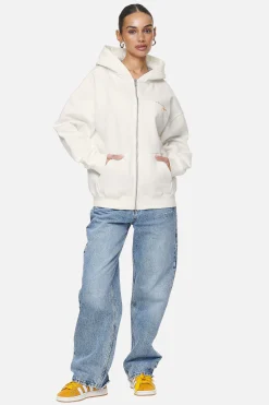 Pegador Berri Oversized Zip Hoodie Washed Coconut Milk