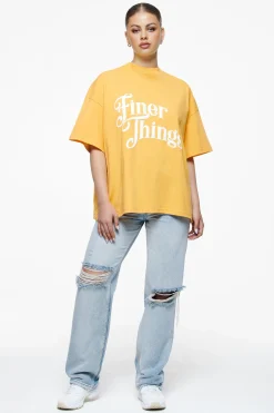 Pegador Birca Heavy Oversized Tee Vintage Washed Golden Sun