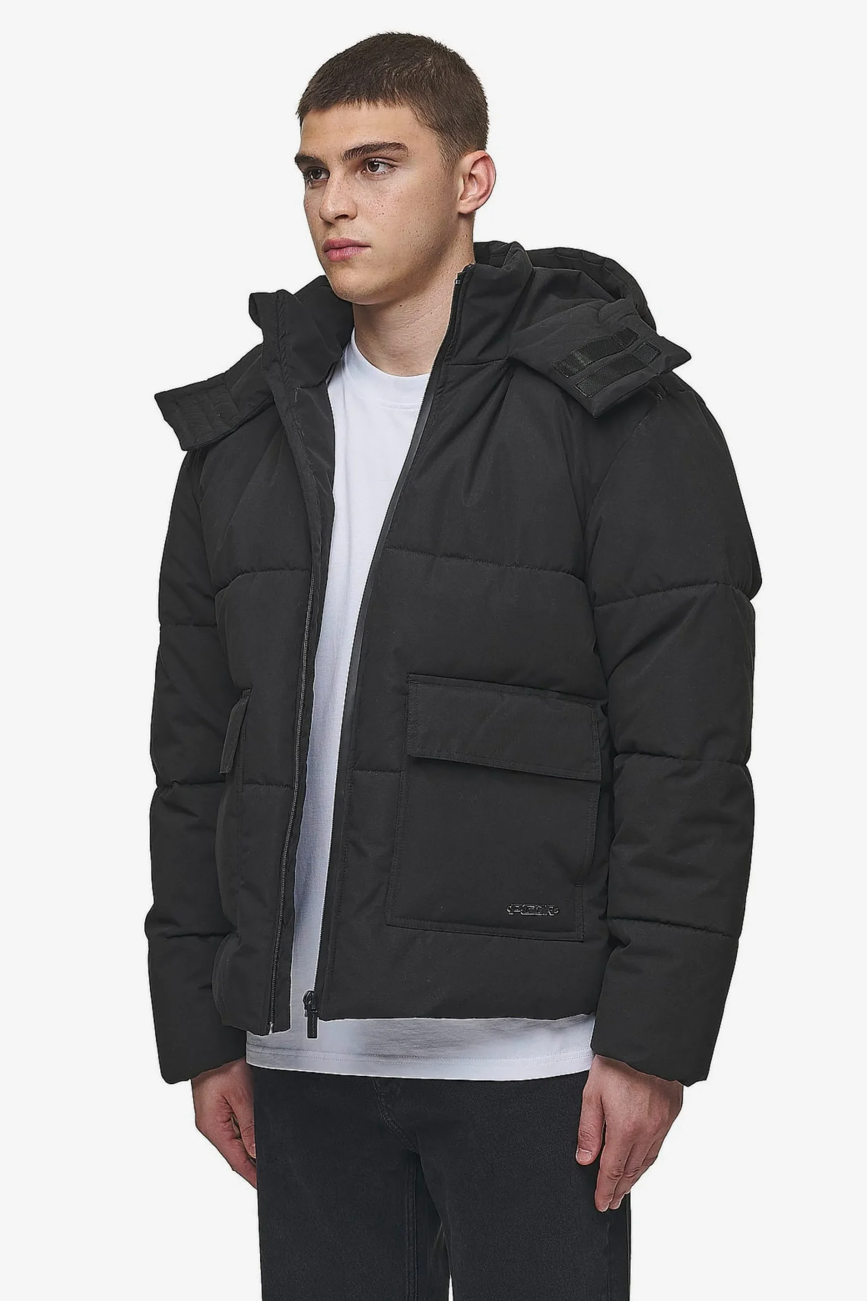 Pegador Carvel Water-Reactive Logo Puffer Jacket Black