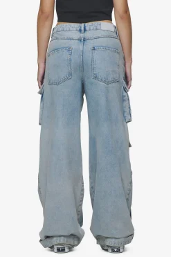 Pegador Celina High Waist Cargo Jeans Washed Pale Blue