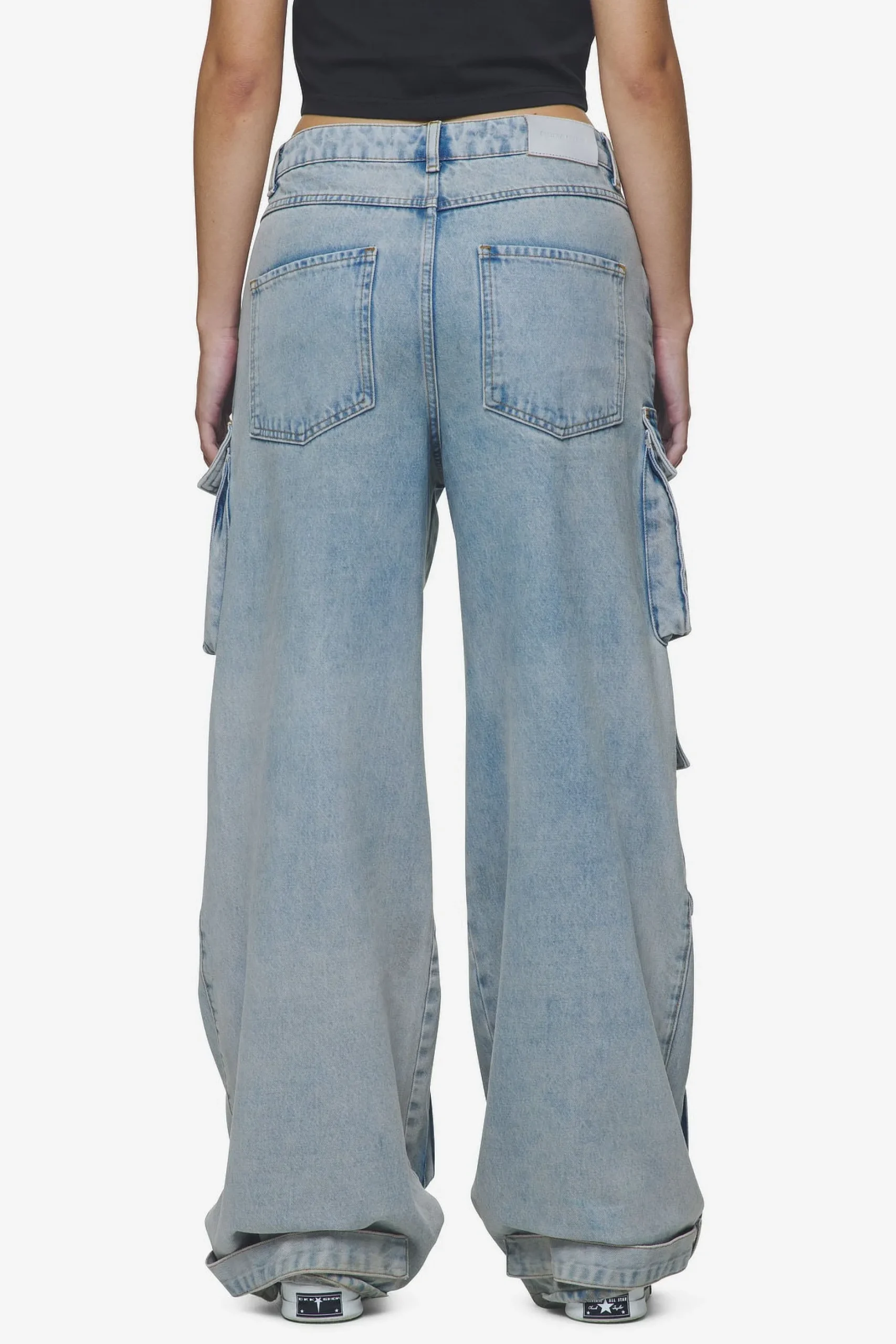 Pegador Celina High Waist Cargo Jeans Washed Pale Blue