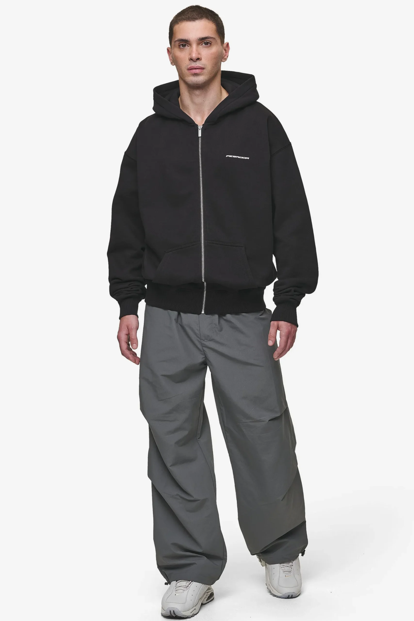 Pegador Charles Oversized Sweat Jacket Washed Black