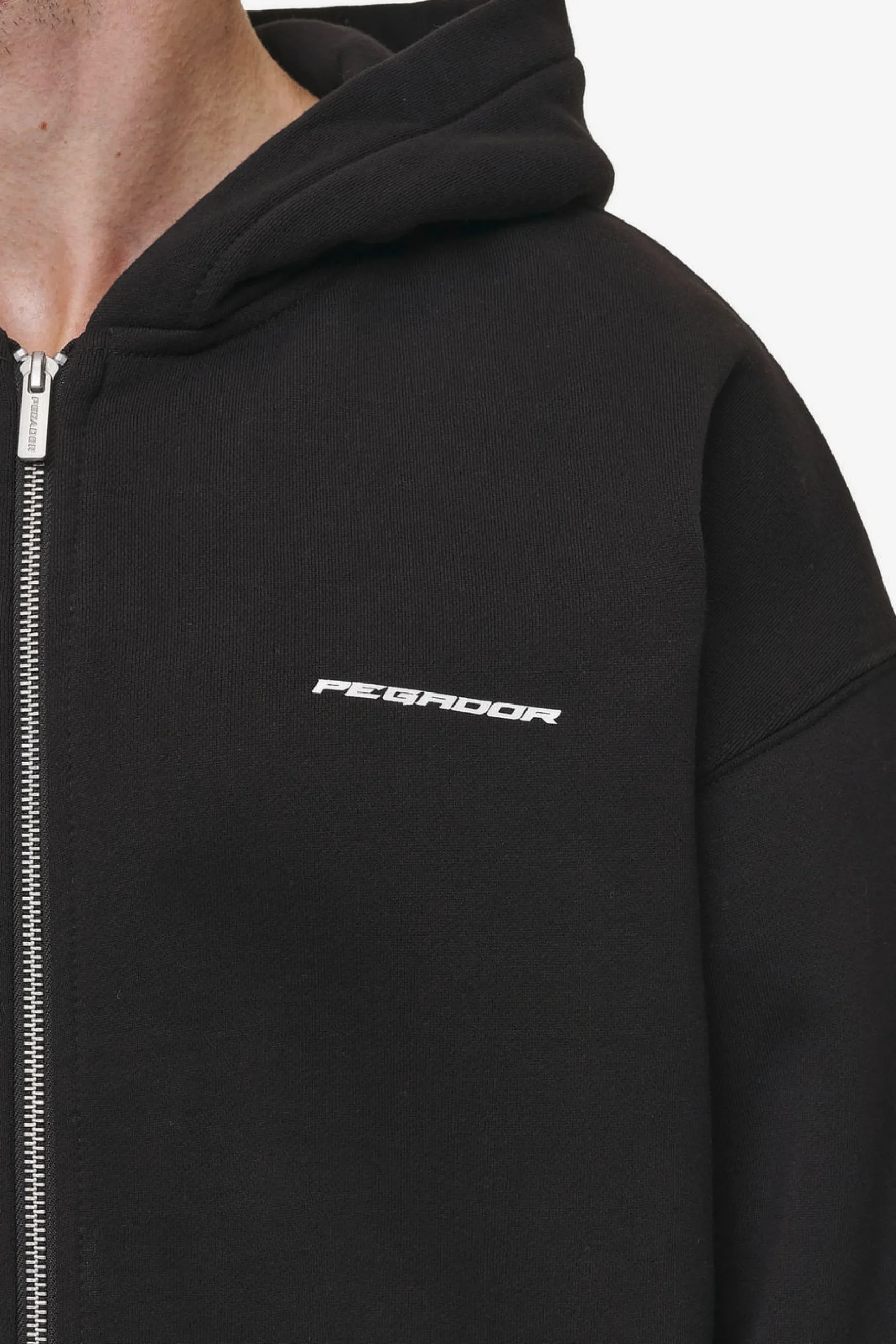 Pegador Charles Oversized Sweat Jacket Washed Black