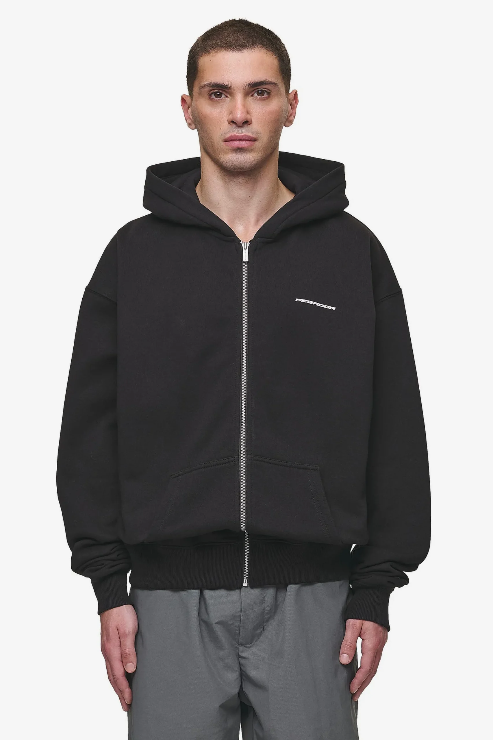 Pegador Charles Oversized Sweat Jacket Washed Black