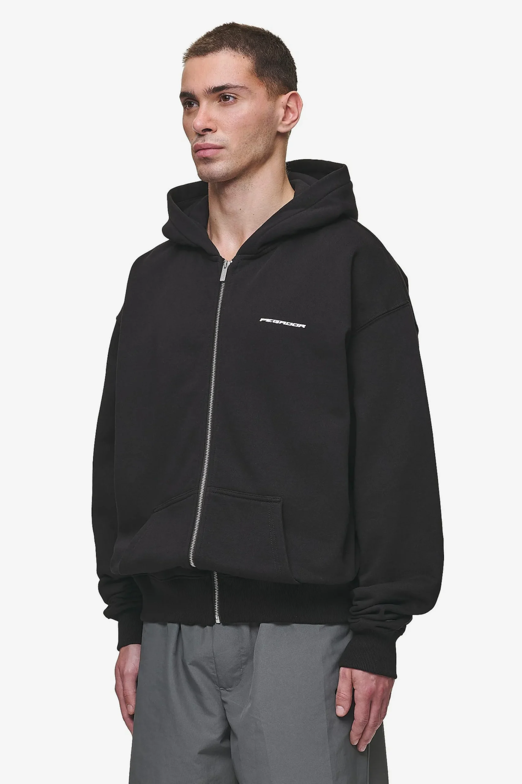 Pegador Charles Oversized Sweat Jacket Washed Black