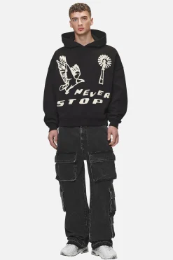 Pegador Clayson Boxy Hoodie Washed Black