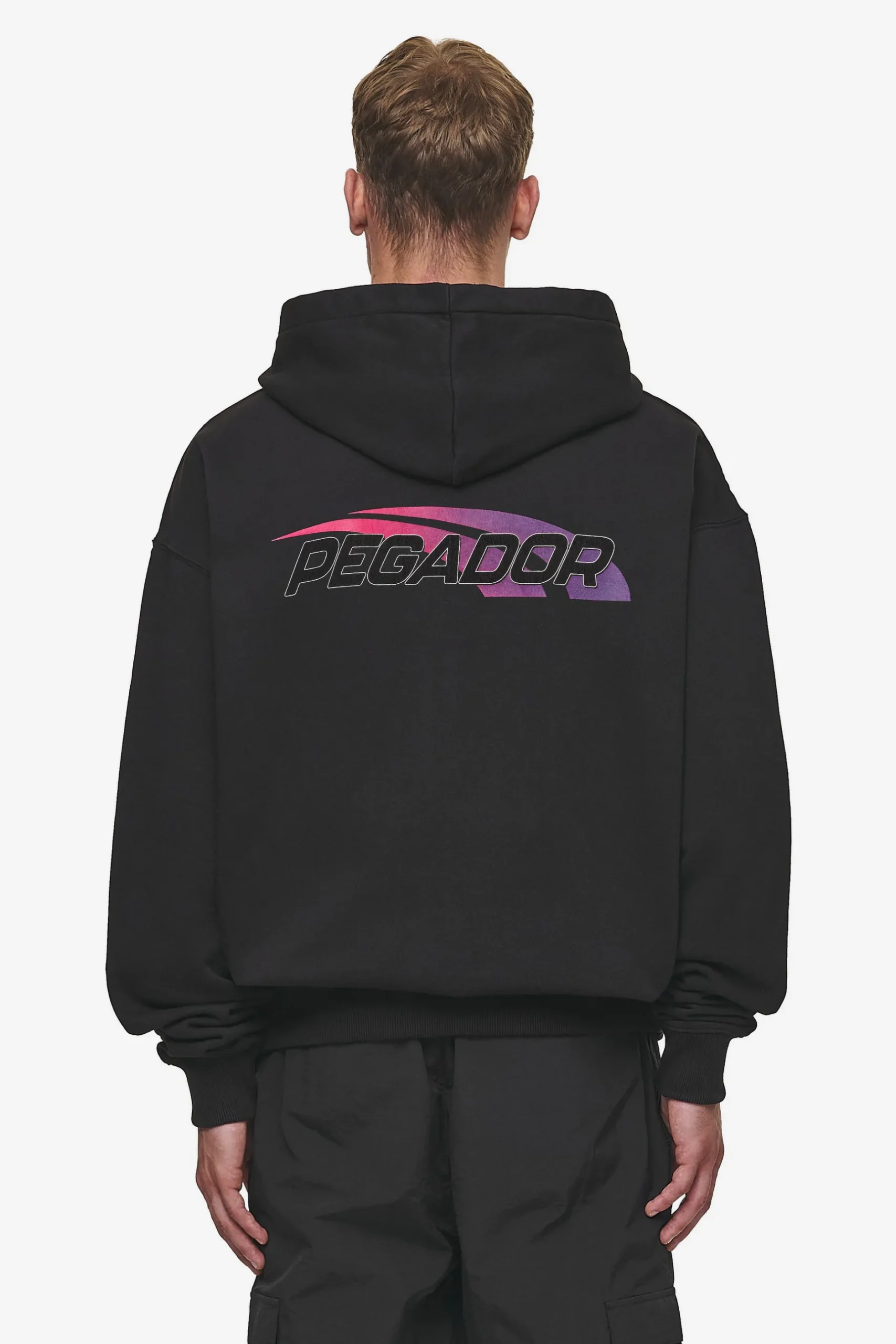 Pegador Clayton Oversized Sweat Jacket Washed Black
