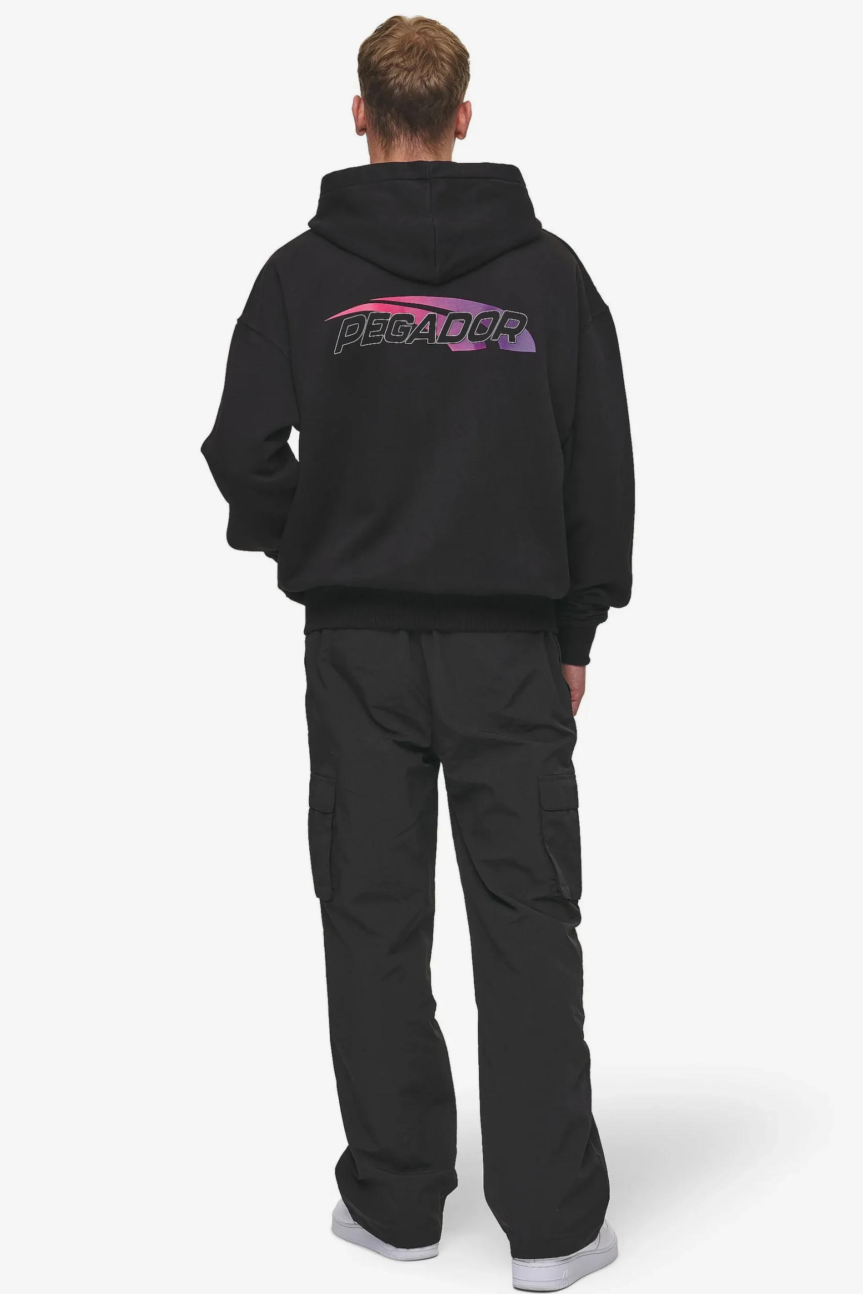 Pegador Clayton Oversized Sweat Jacket Washed Black