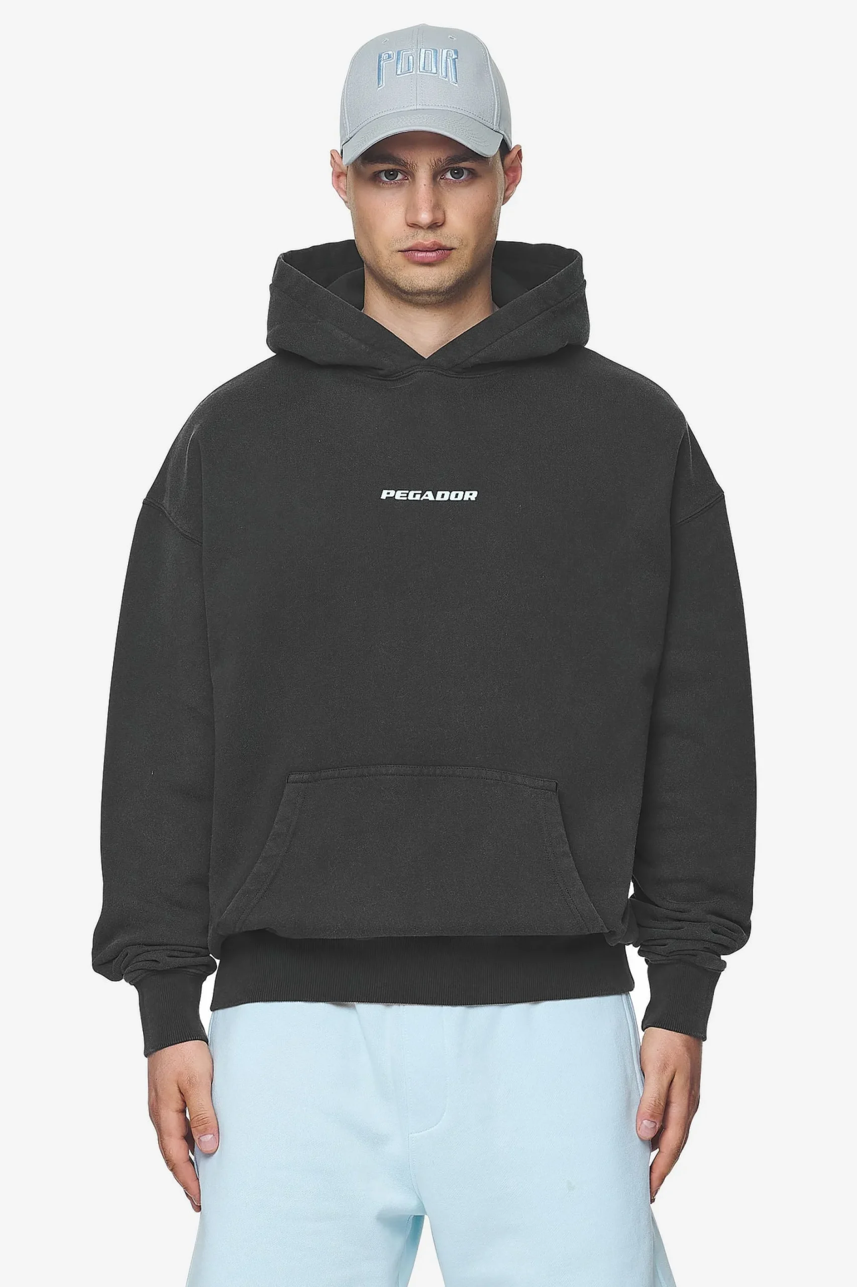 Pegador Colne Logo Oversized Hoodie Baby Blue