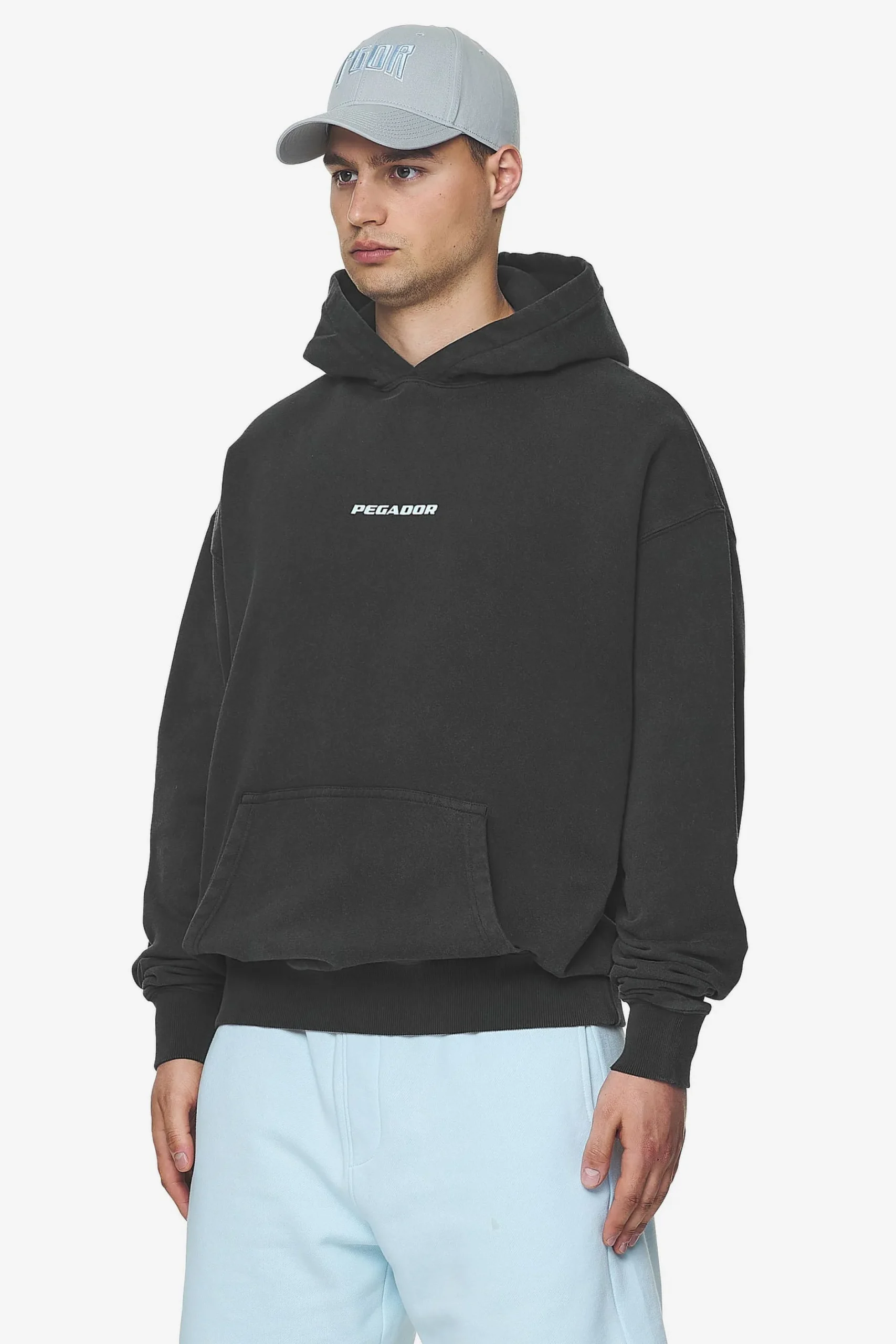 Pegador Colne Logo Oversized Hoodie Baby Blue