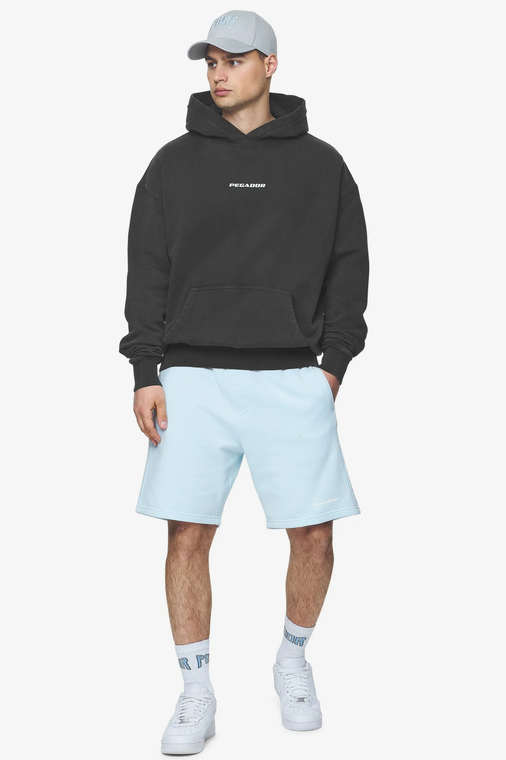 Pegador Colne Logo Oversized Hoodie Baby Blue