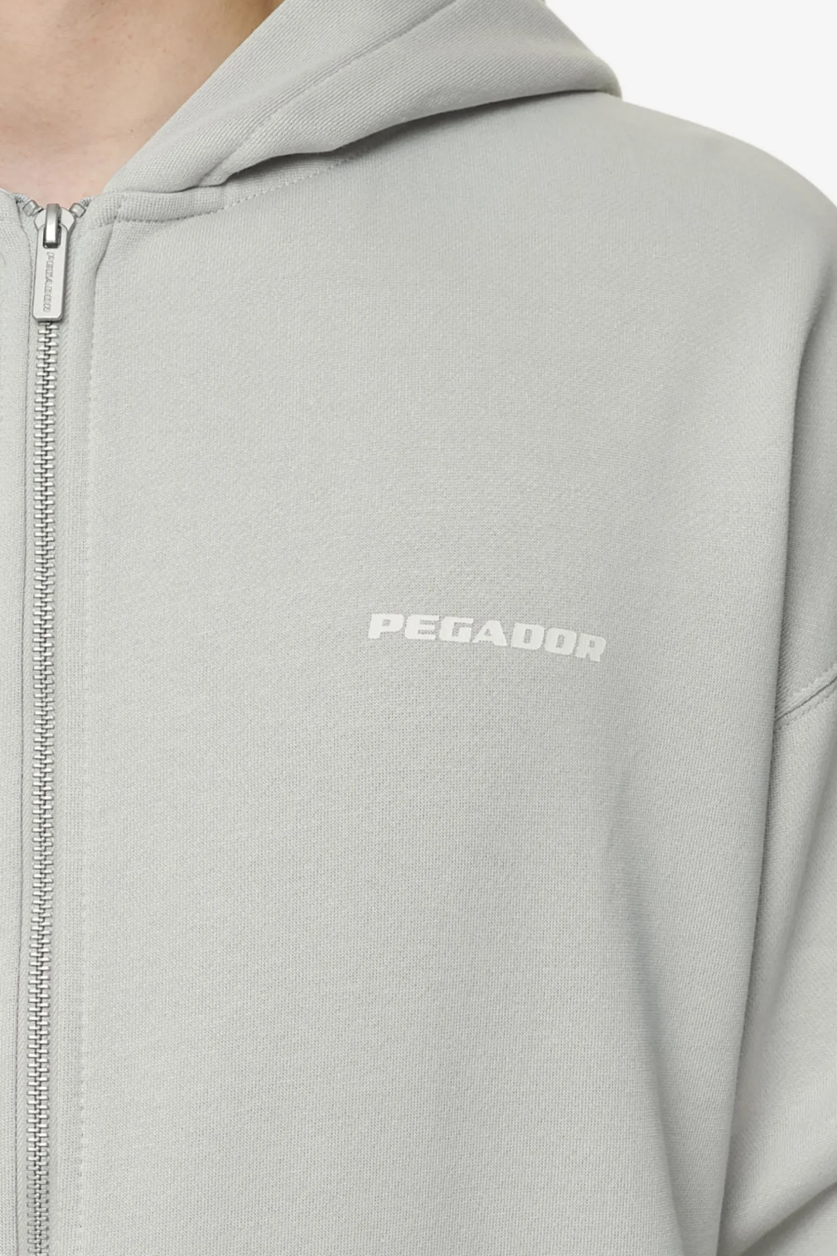 Pegador Colne Logo Oversized Sweat Jacket Salty Cream