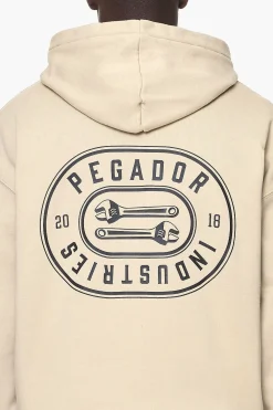 Pegador Comet Oversized Hoodie Vintage Washed Kingdom Beige