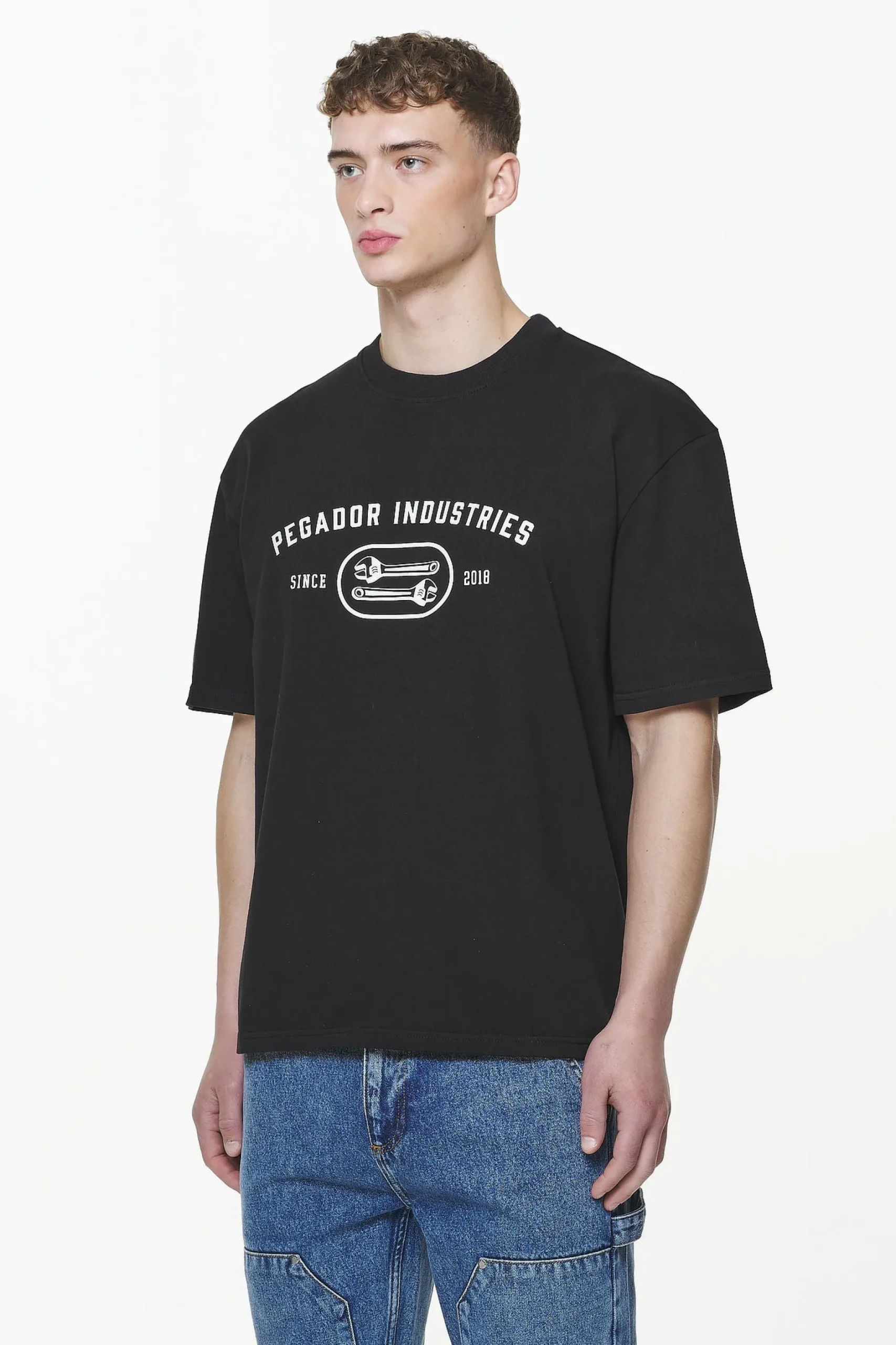 Pegador Comet Oversized Tee Vintage Washed Onyx Black