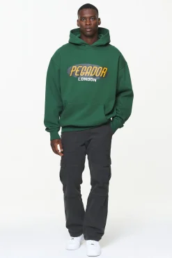 Pegador County Oversized Hoodie Vintage Washed British Green