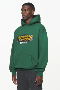 Pegador County Oversized Hoodie Vintage Washed British Green