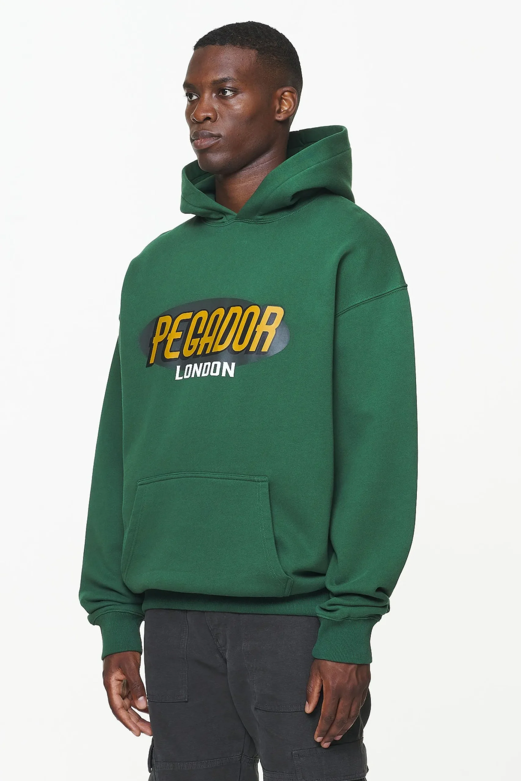 Pegador County Oversized Hoodie Vintage Washed British Green