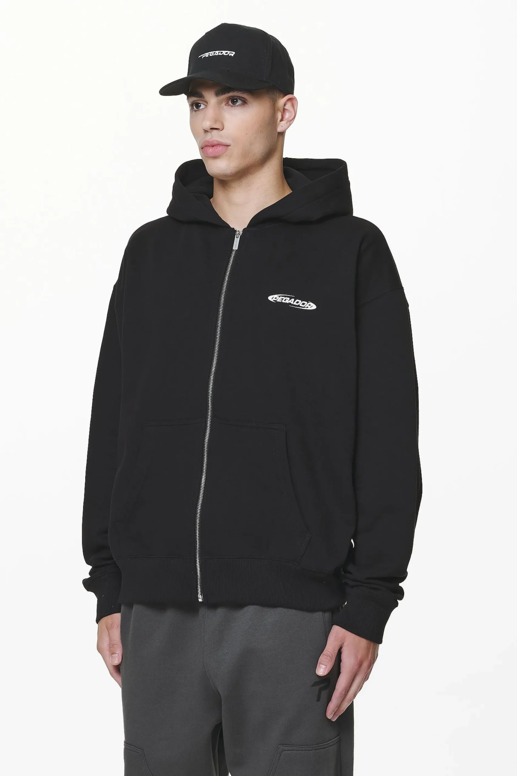 Pegador Crail Oversized Sweat Jacket Black