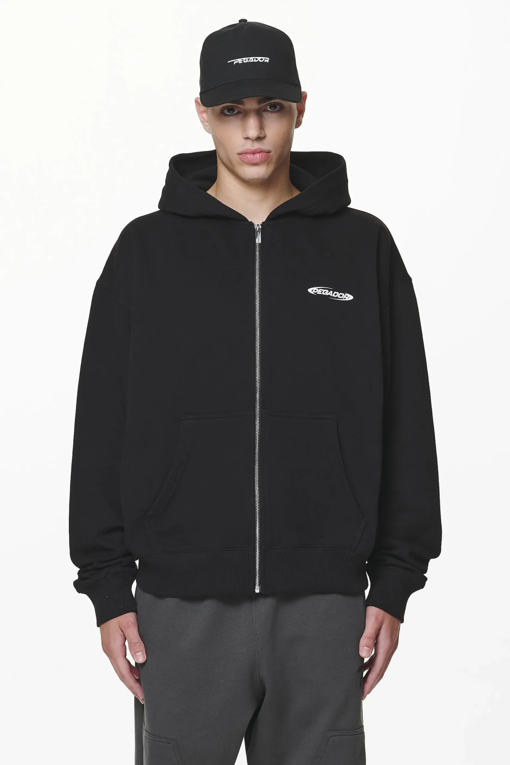 Pegador Crail Oversized Sweat Jacket Black