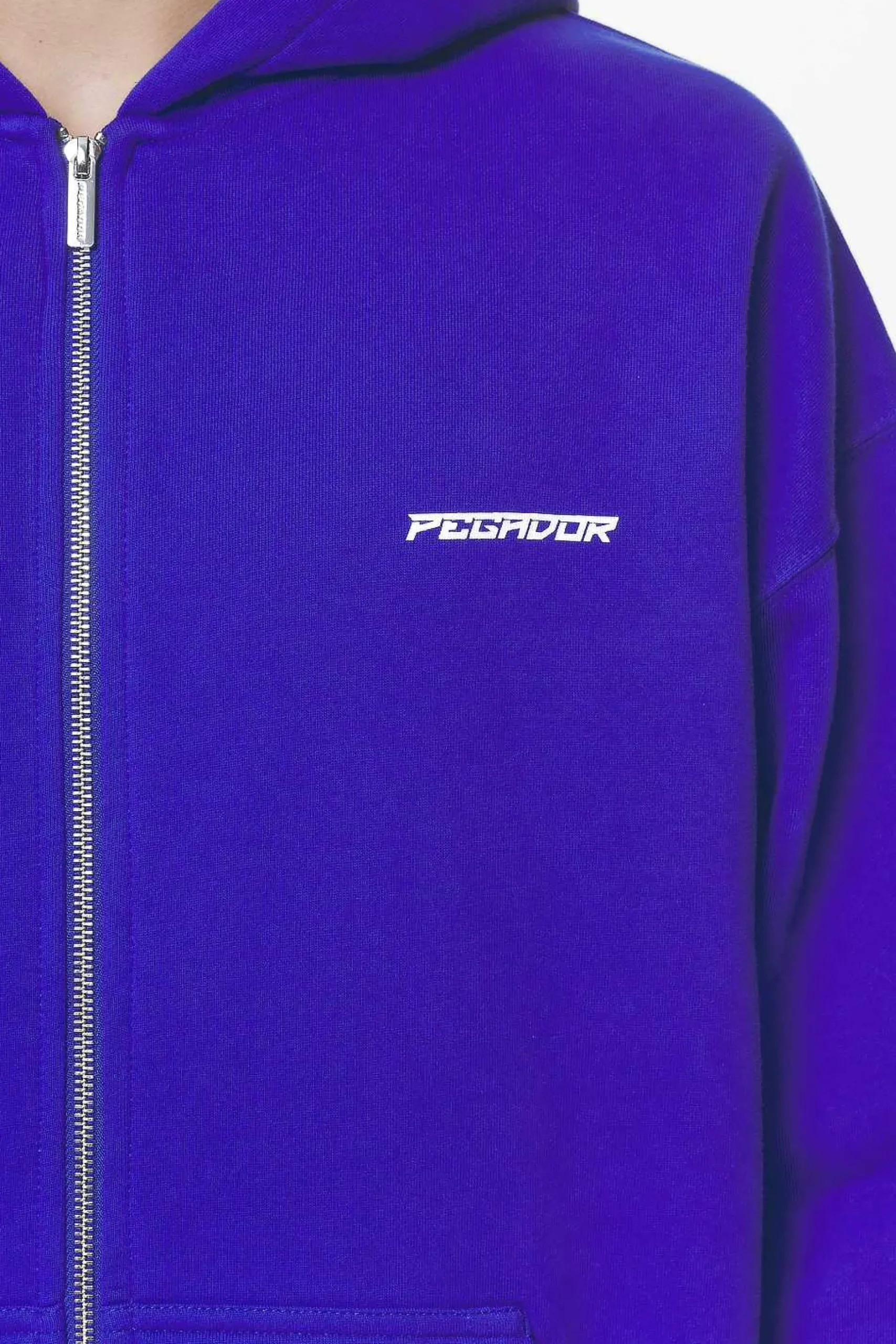 Pegador Devon Oversized Sweat Jacket Washed Endless Blue
