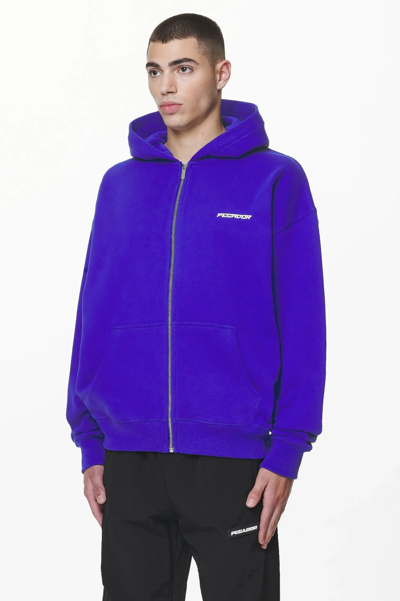 Pegador Devon Oversized Sweat Jacket Washed Endless Blue