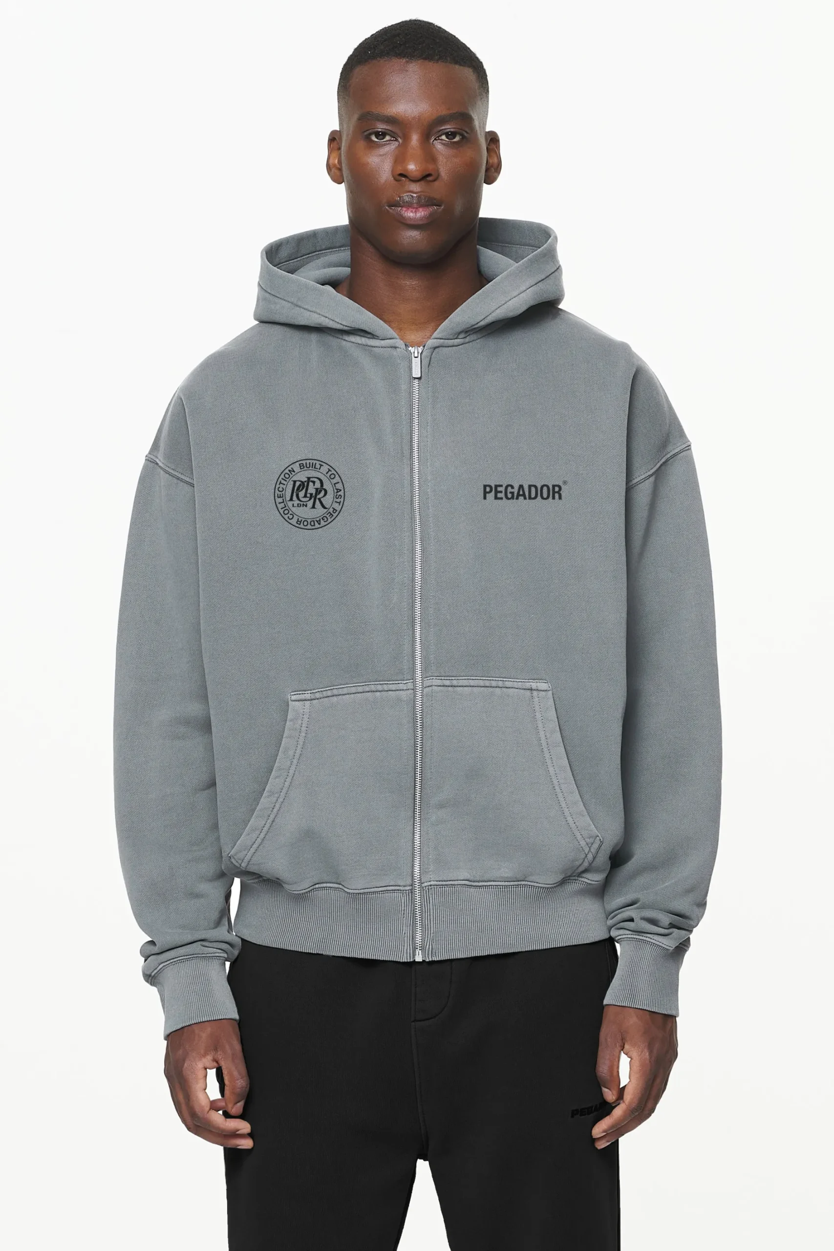 Pegador Dike Oversized Sweat Jacket Vintage Grey