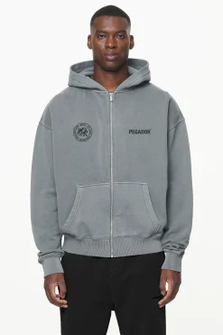 Pegador Dike Oversized Sweat Jacket Vintage Grey